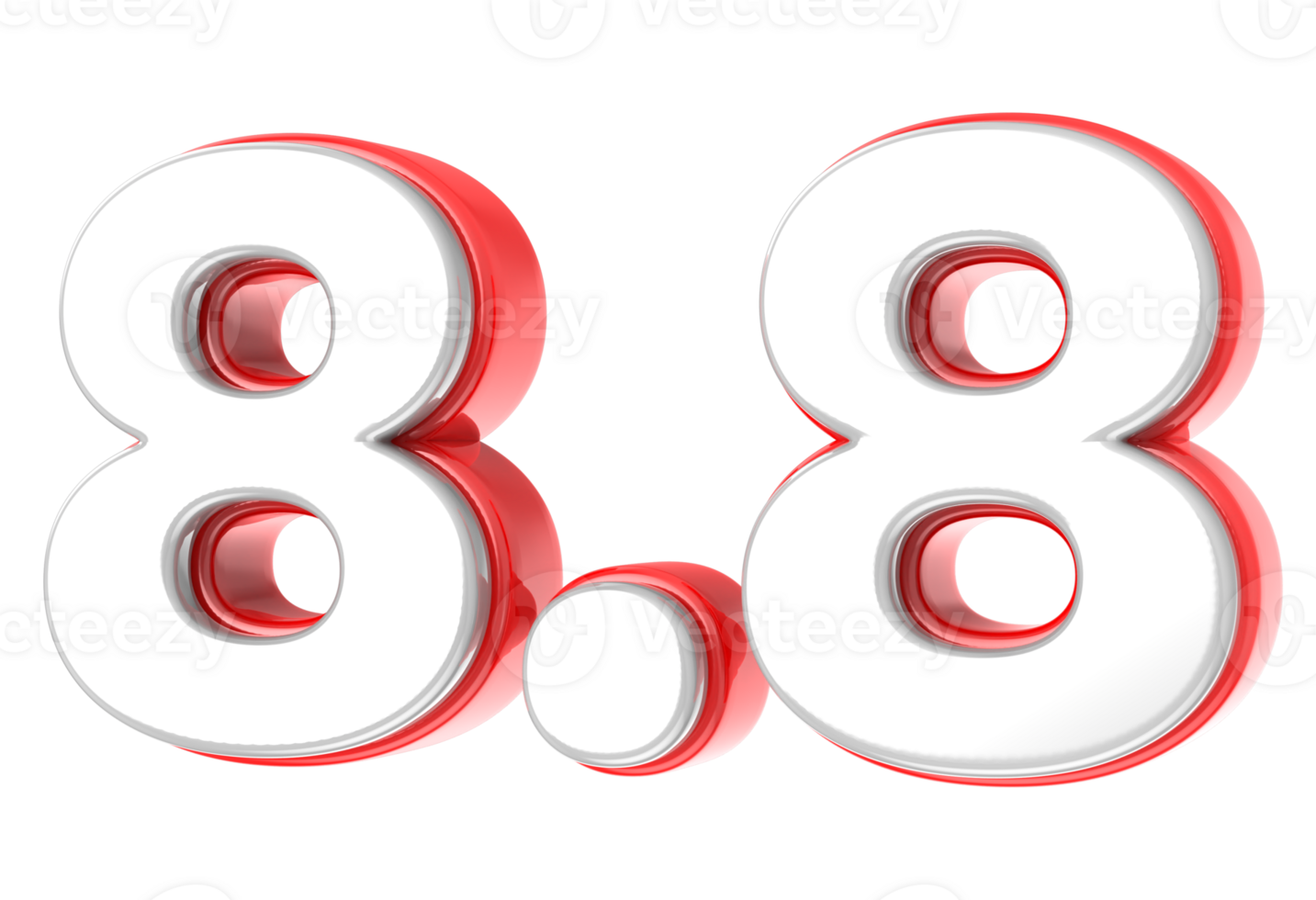 8.8 Sale 3D Number Illustration Concept Design png