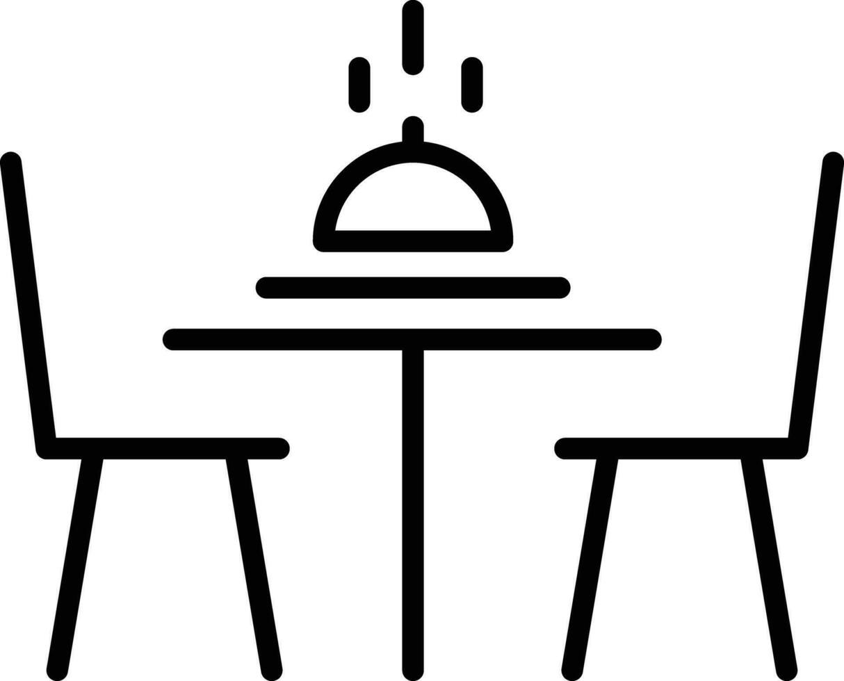 Restaurant table Outline vector illustration icon