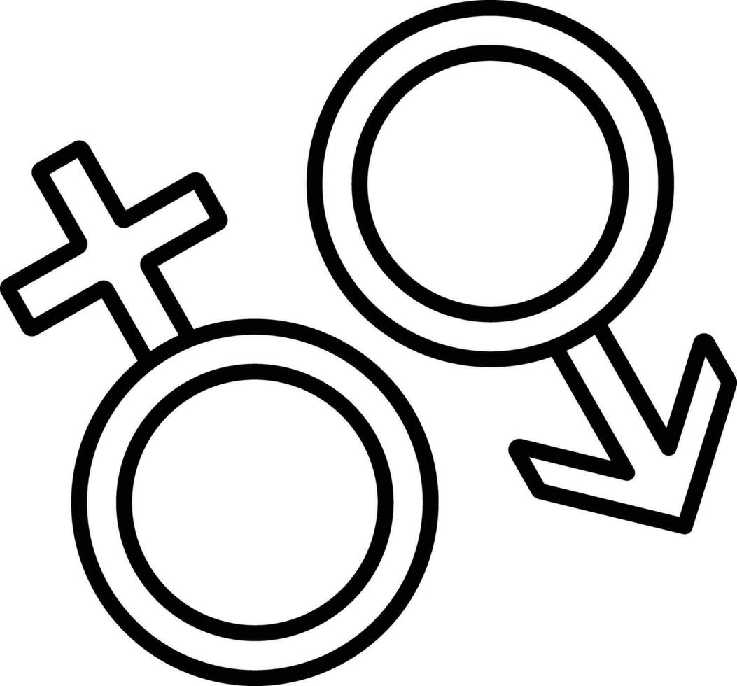 male female Outline vector illustration icon