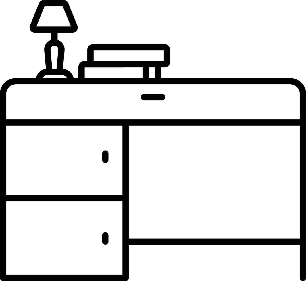 Study table Outline vector illustration icon