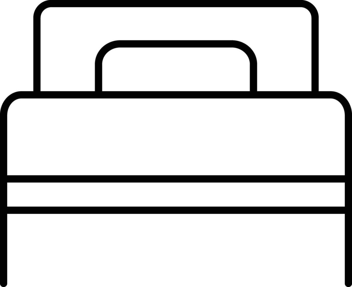 Single Bed Outline vector illustration icon