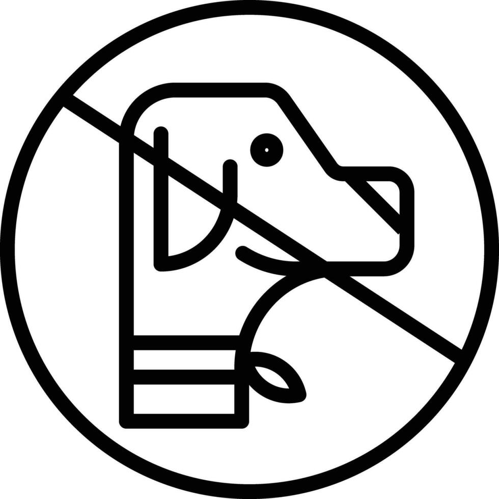mascotas no permitido contorno vector ilustración icono