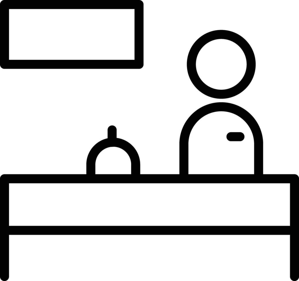 frente escritorio contorno vector ilustración icono