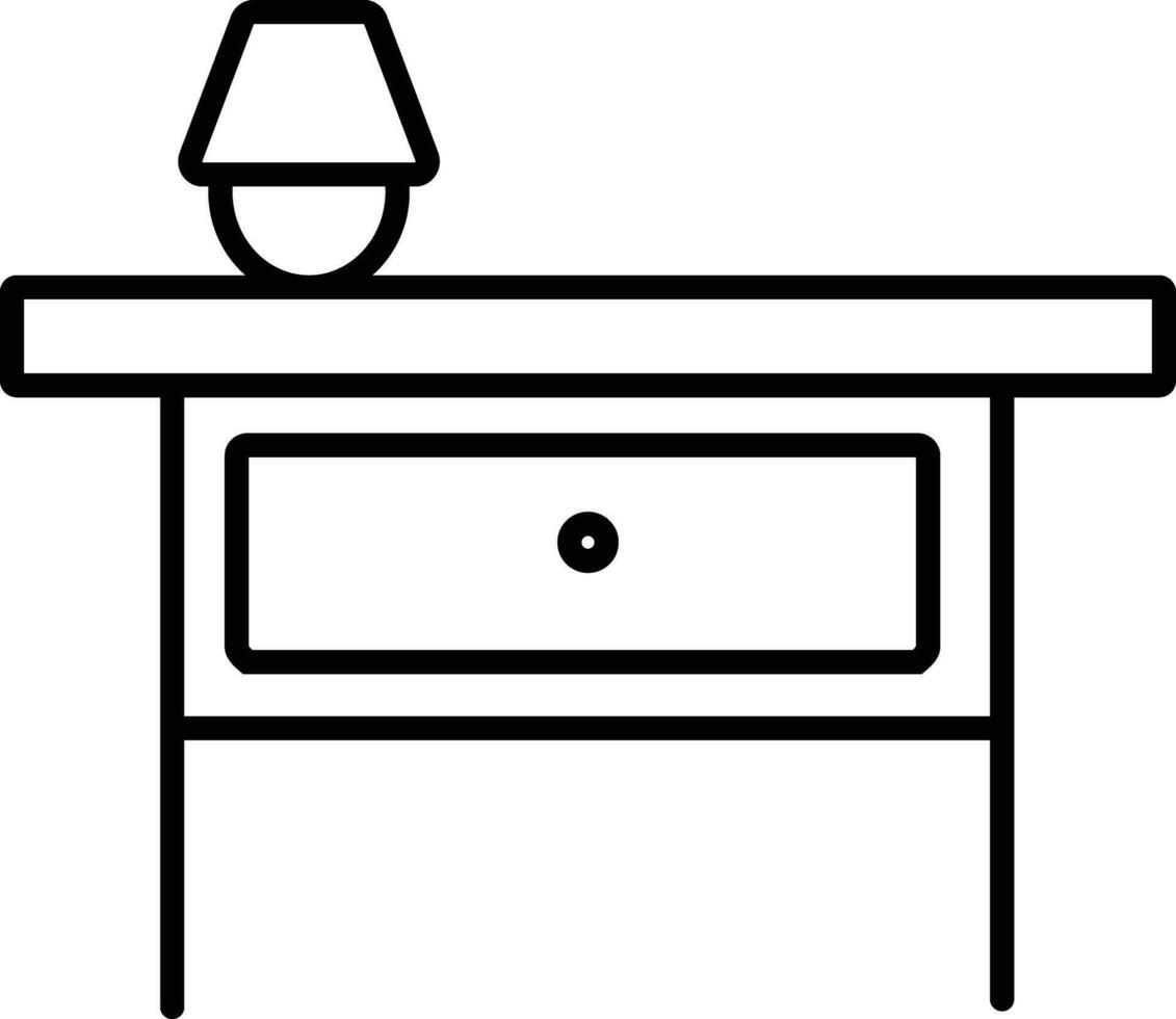 Side Table Outline vector illustration icon