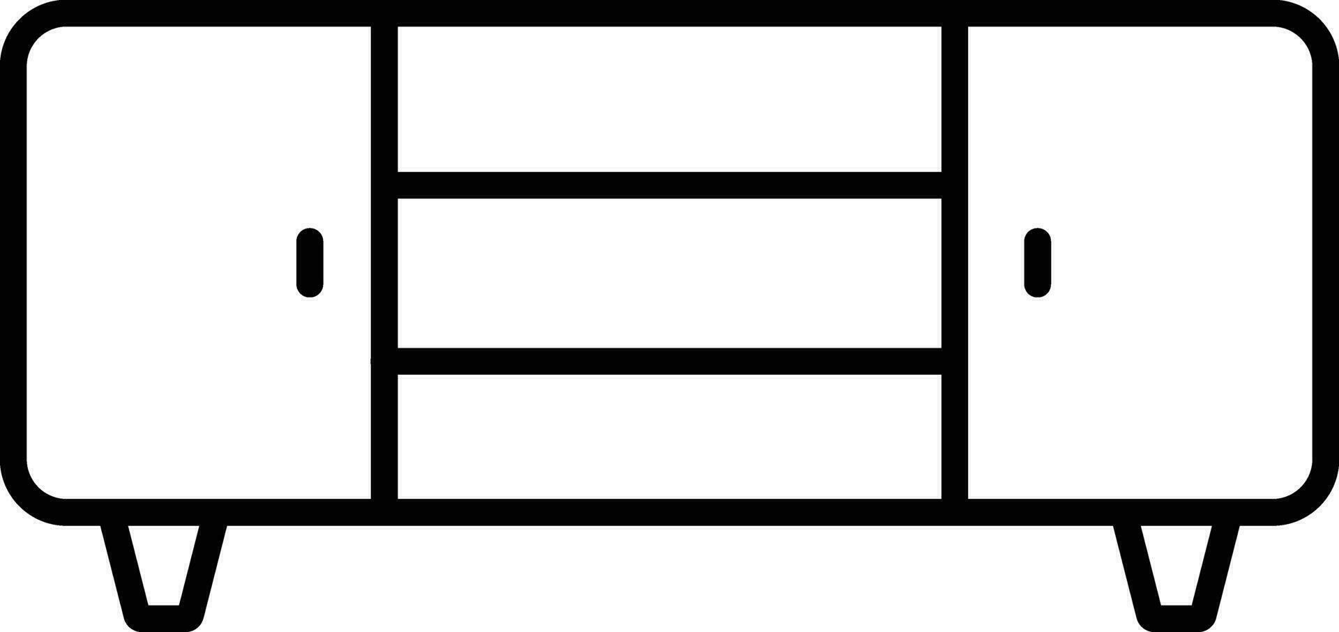 Storage Table Outline vector illustration icon