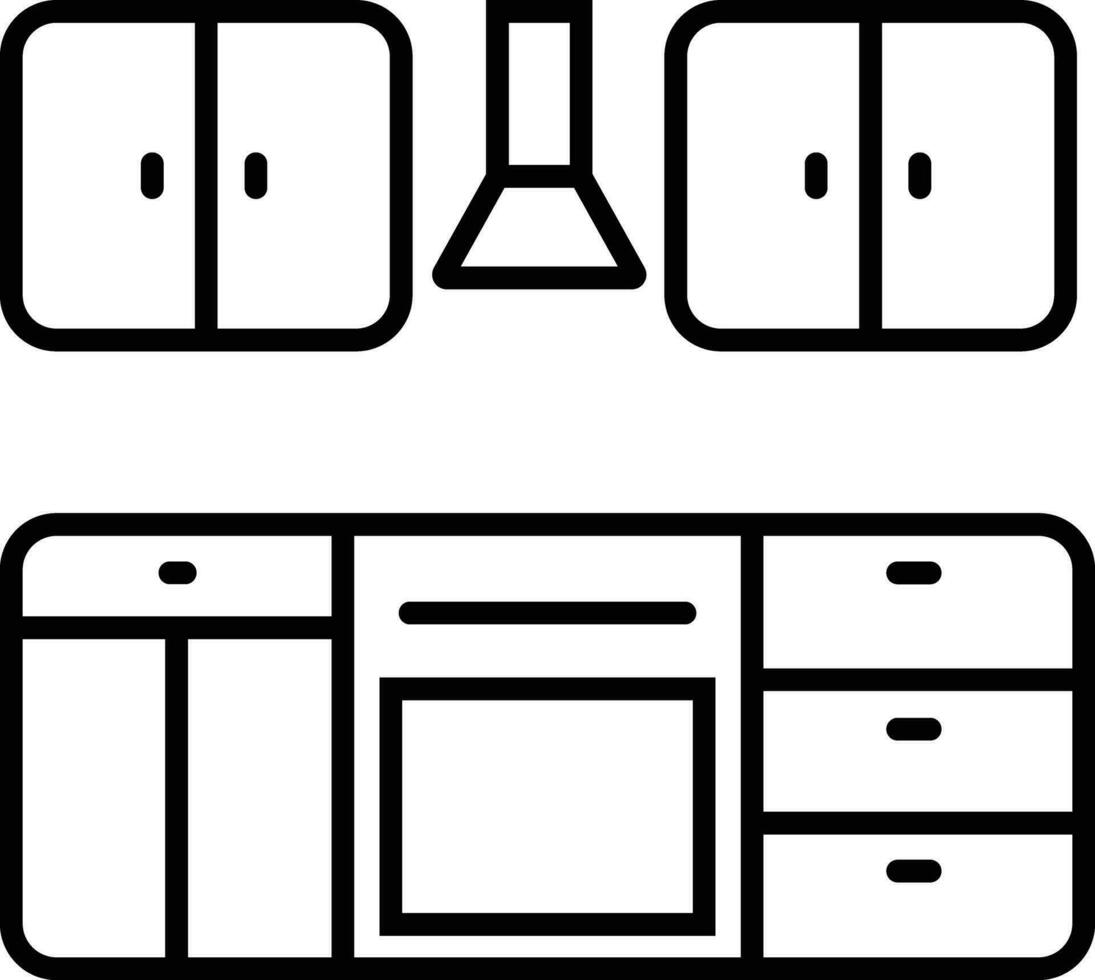 Kitchen Outline vector illustration icon