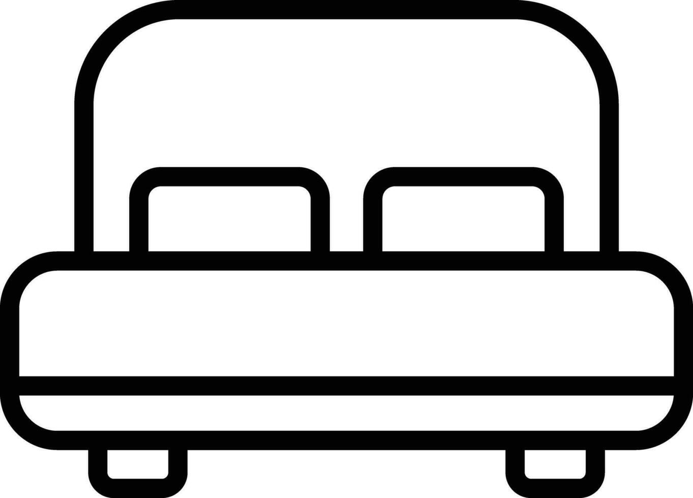 Double bed Outline vector illustration icon