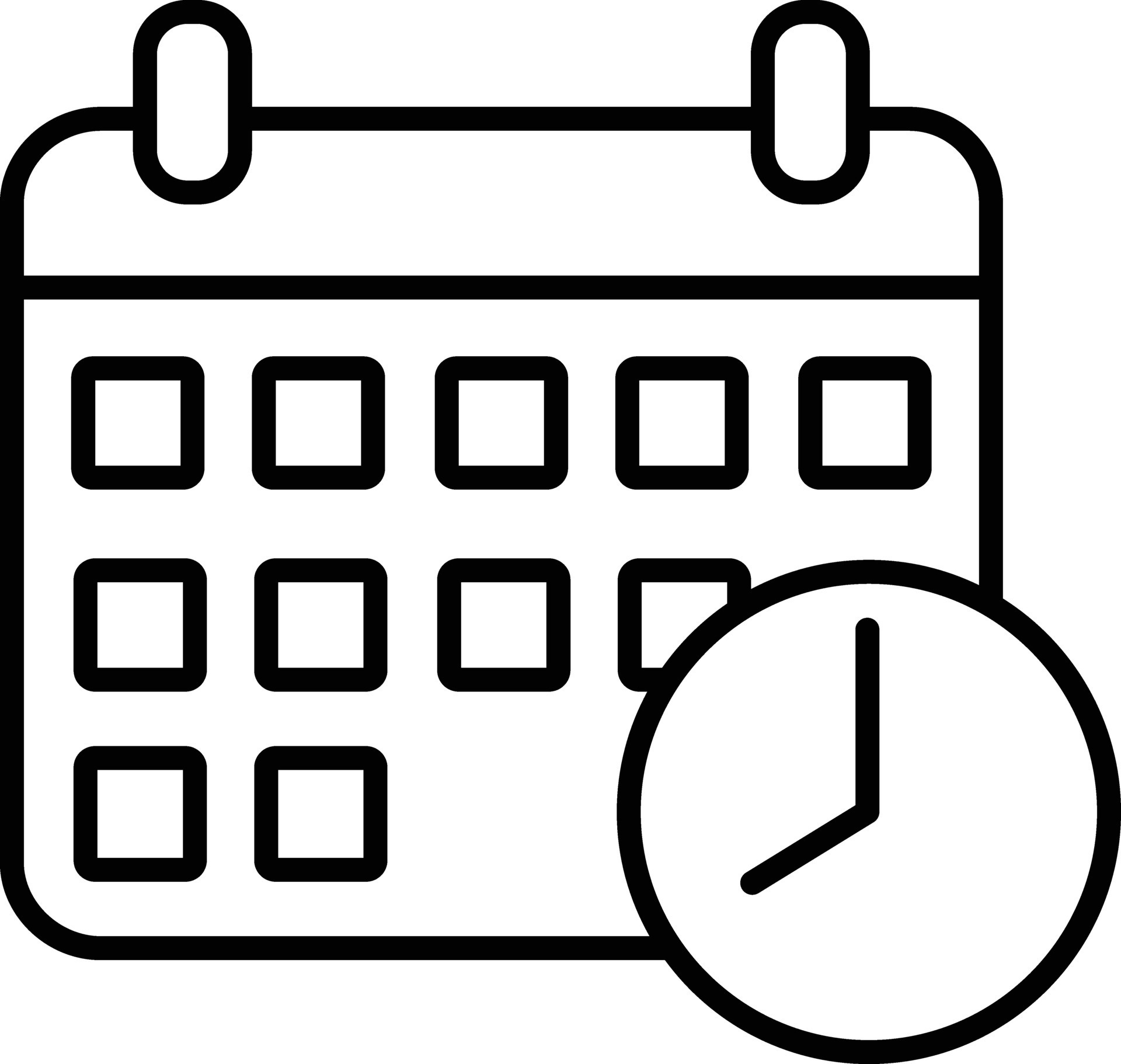 Calendar With Time Outline Vector Illustration Icon 36298855 Vector Art calendar-with-time-outline-vector-illustration-icon-36298855-vector-art