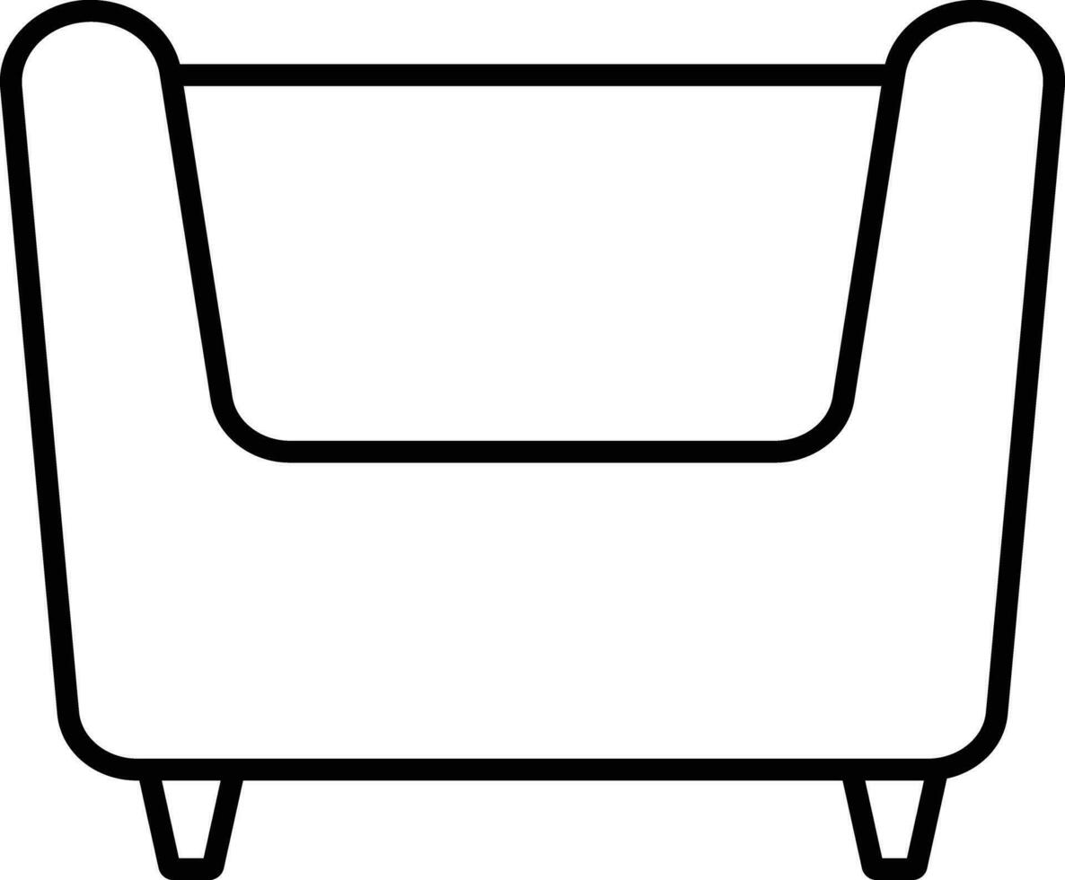 Sofa chair Outline vector illustration icon