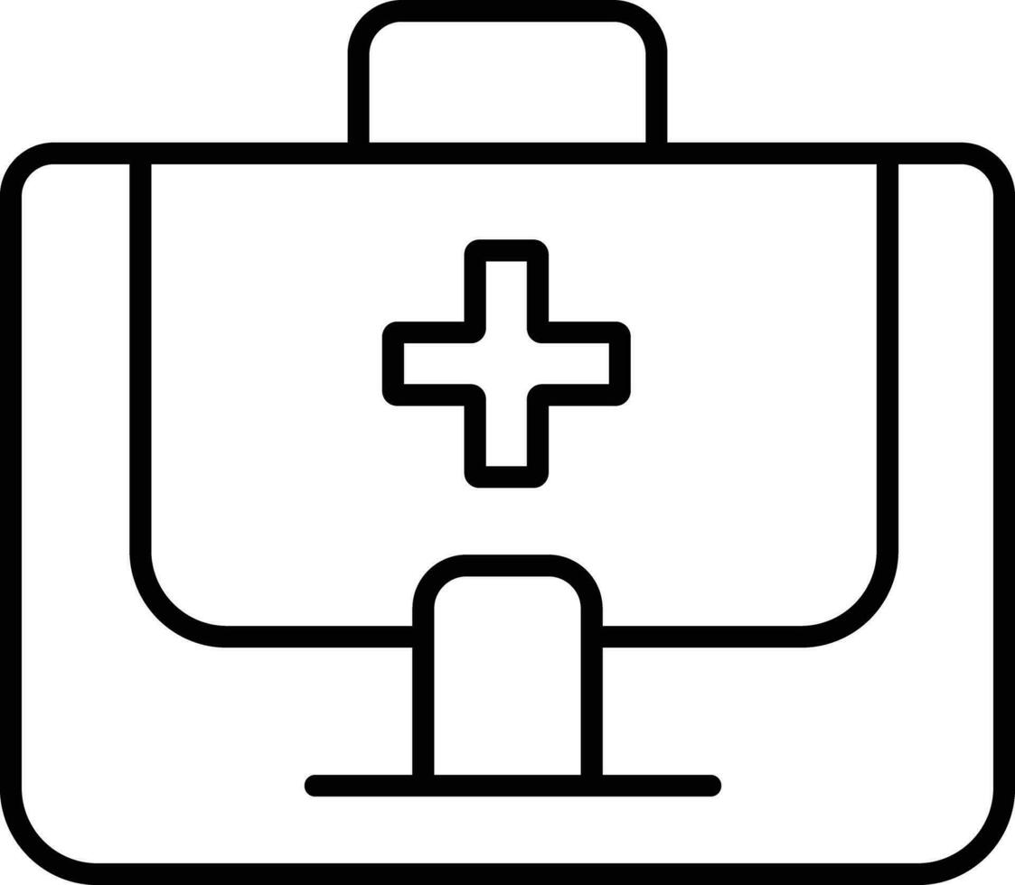 medicine kit Outline vector illustration icon