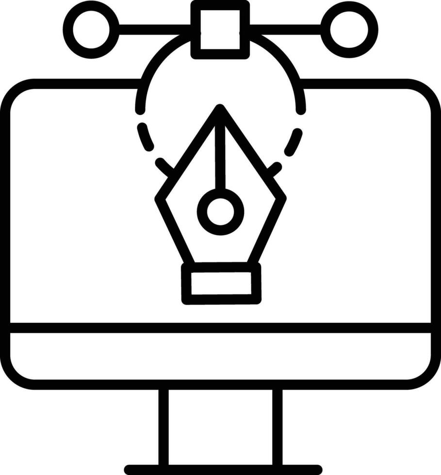 computadora red contorno vector ilustración icono