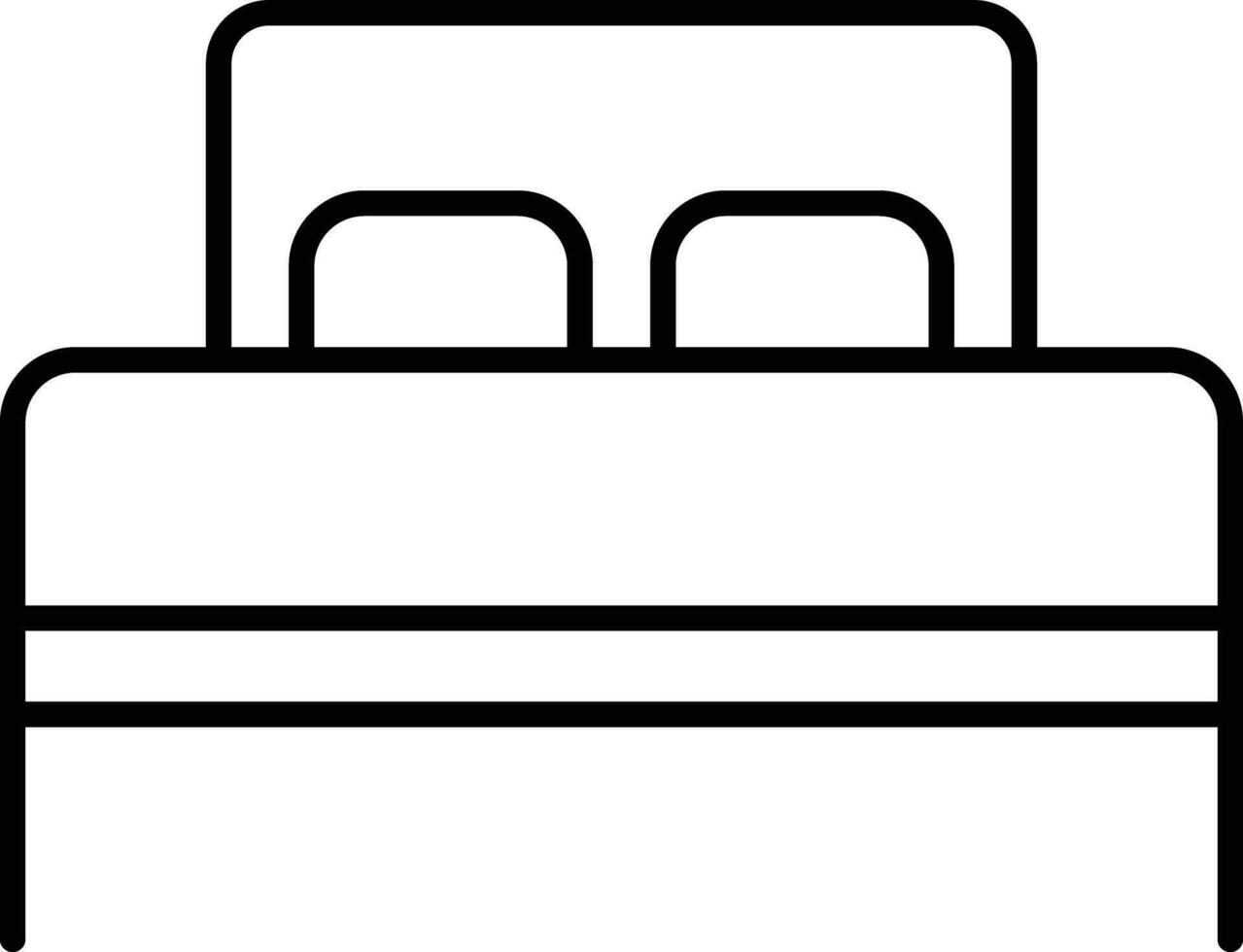 Double Bed Outline vector illustration icon