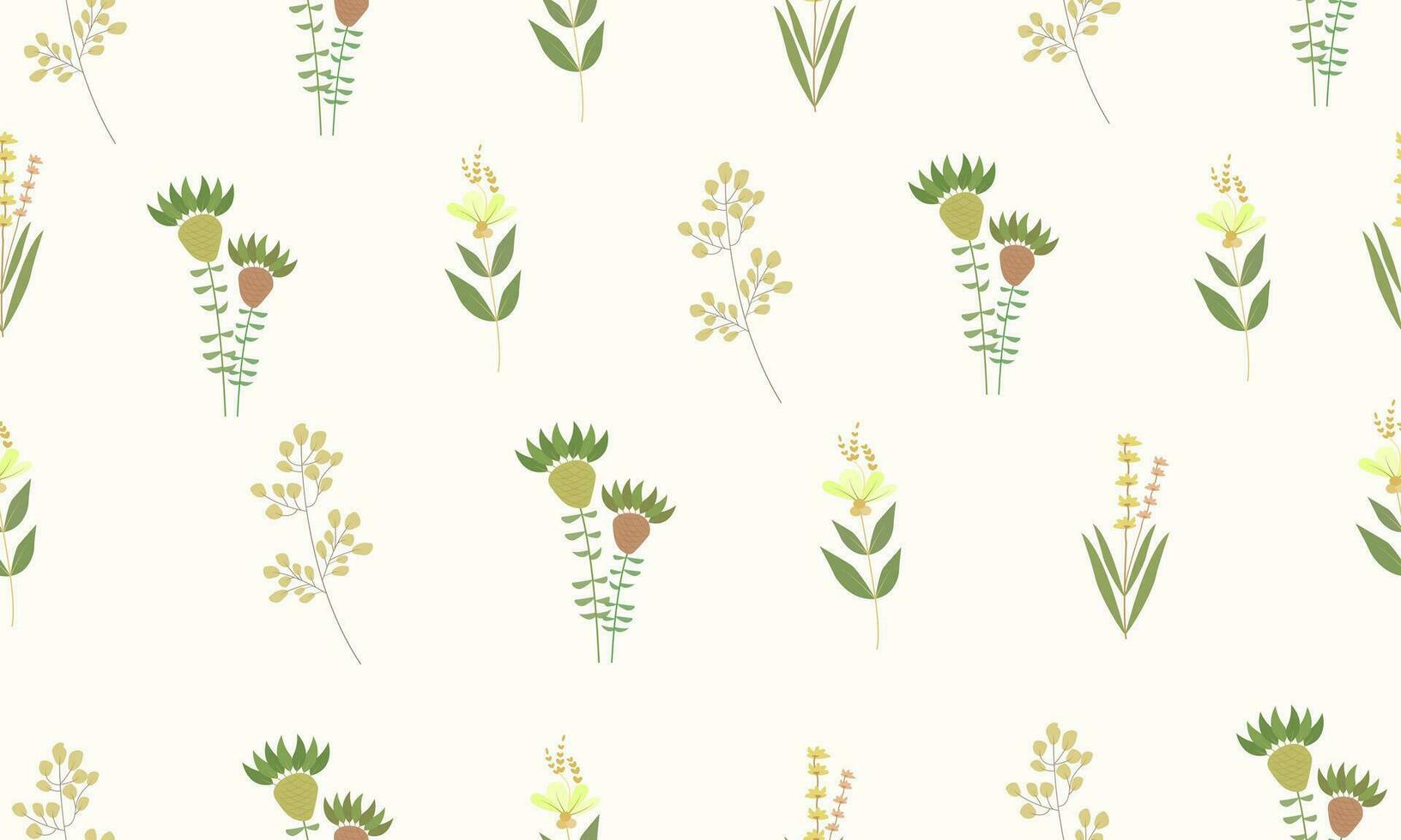 vector decorative plants seamless pattern, wallpaper plants style