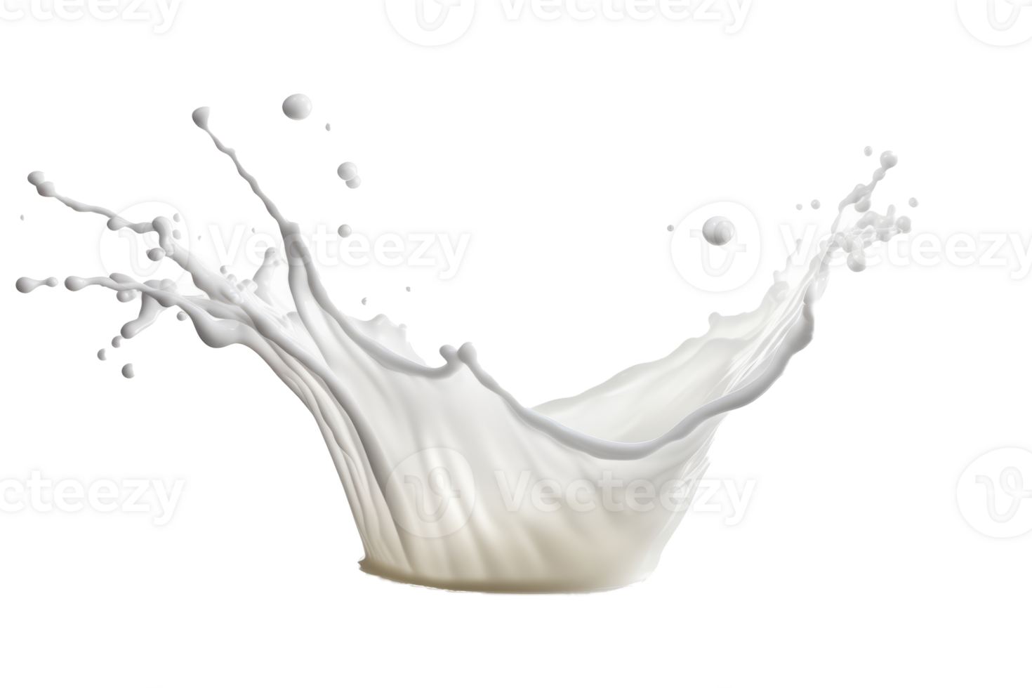 AI generated Milk drops and splashes isolated on transparent background. Abstract background with splashing white liquid png