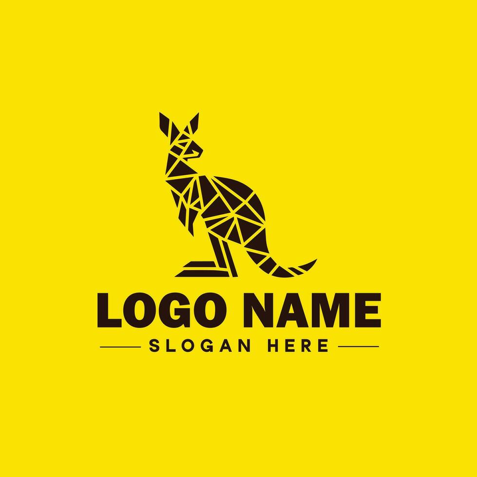 canguro logo y icono símbolo limpiar plano moderno minimalista logo diseño editable vector