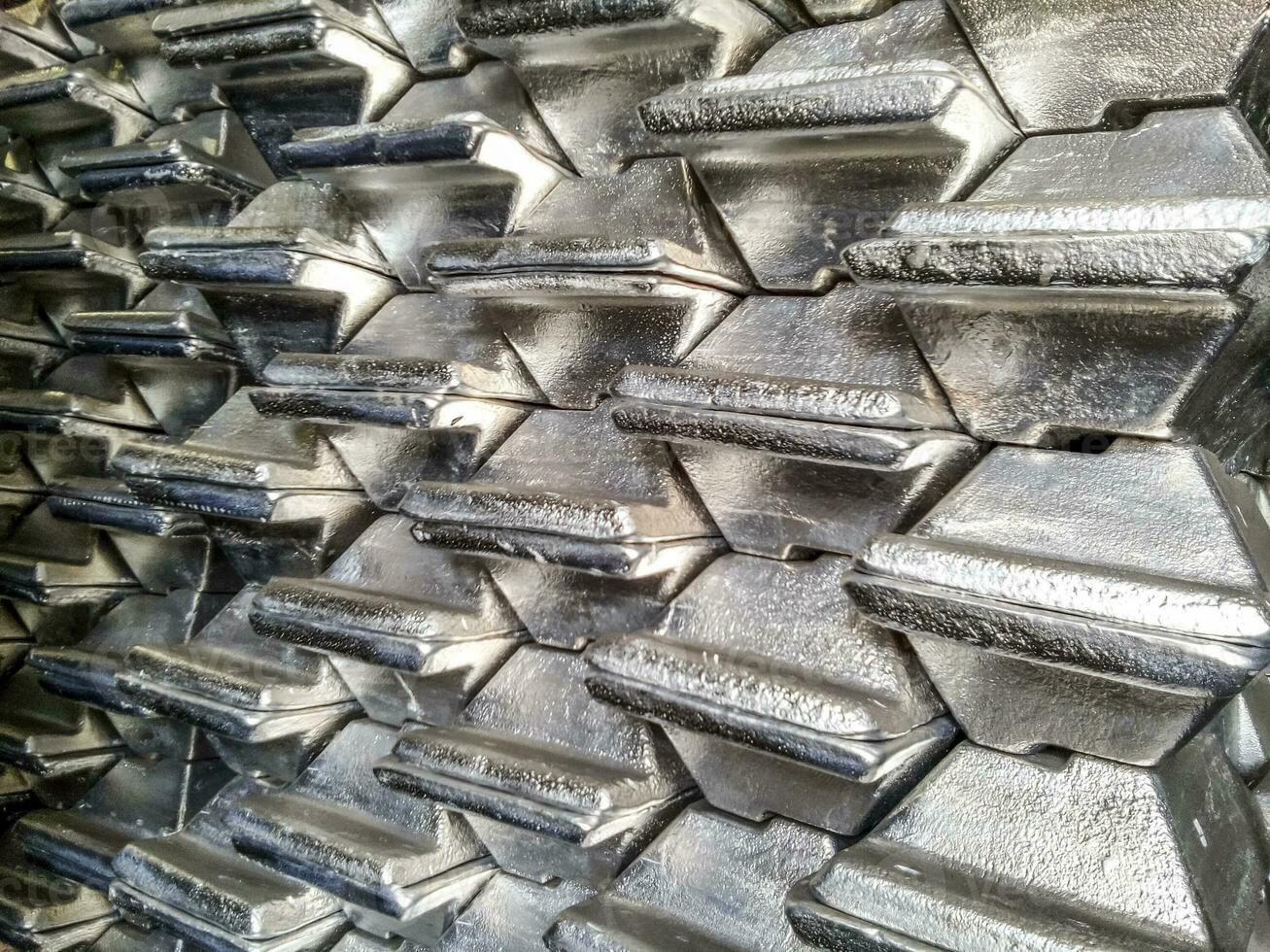Aluminum ingots. Transportation of aluminum for export photo