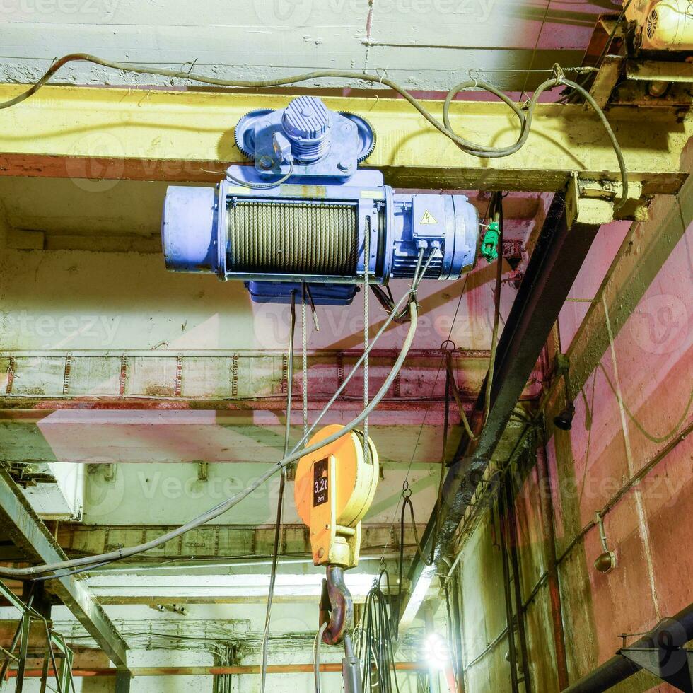 Basement of a water pumping station. Abandoned post-apocalyptic photo