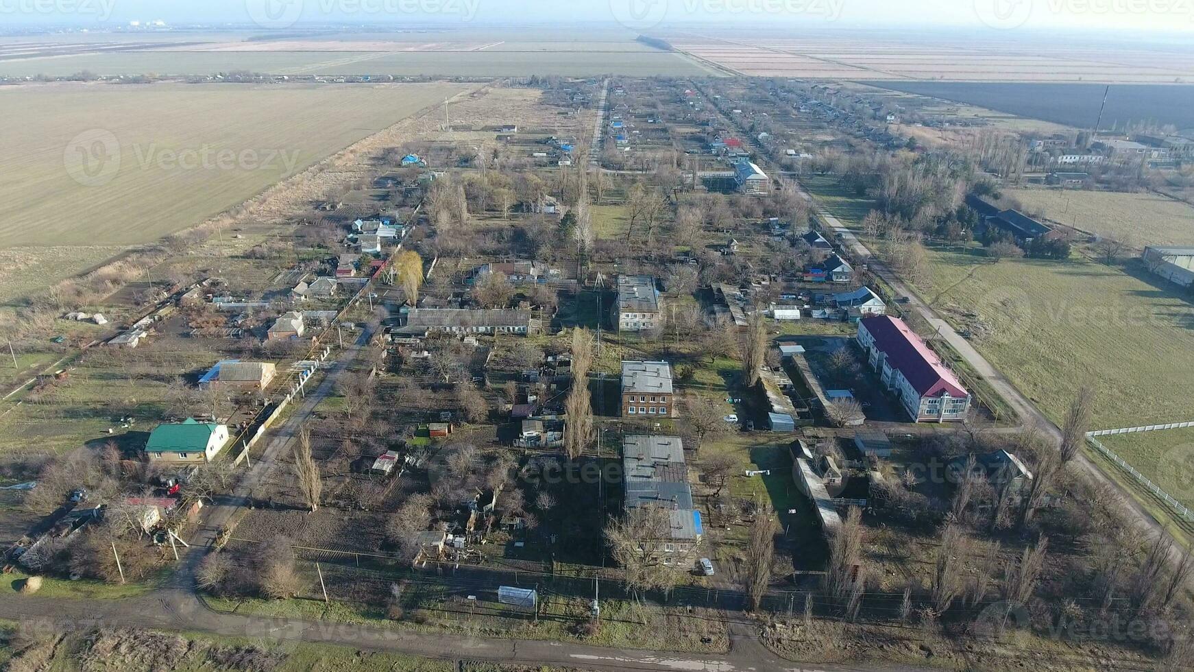 Village Elitnyy Krasnoarmeyskiy District, Krasnodar Krai, Russia. Flying at an altitude of 100 meters. The ruin and oblivion photo