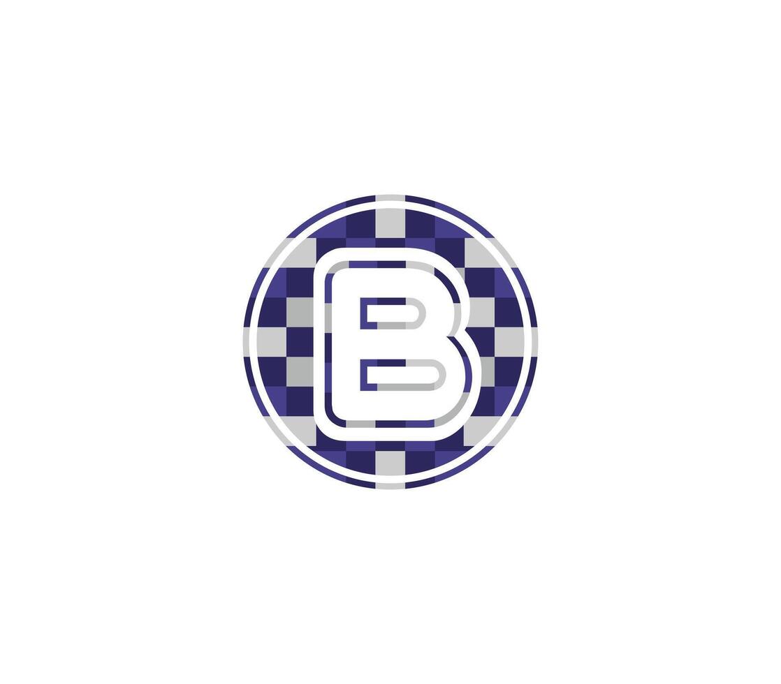 B Alphabet Pixel Logo Design Concept vector