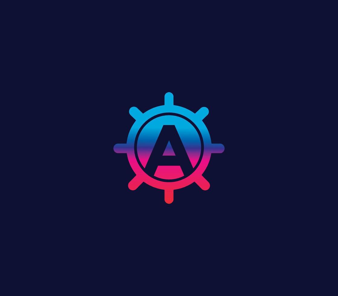 A Alphabet Locker Logo Design Concept vector