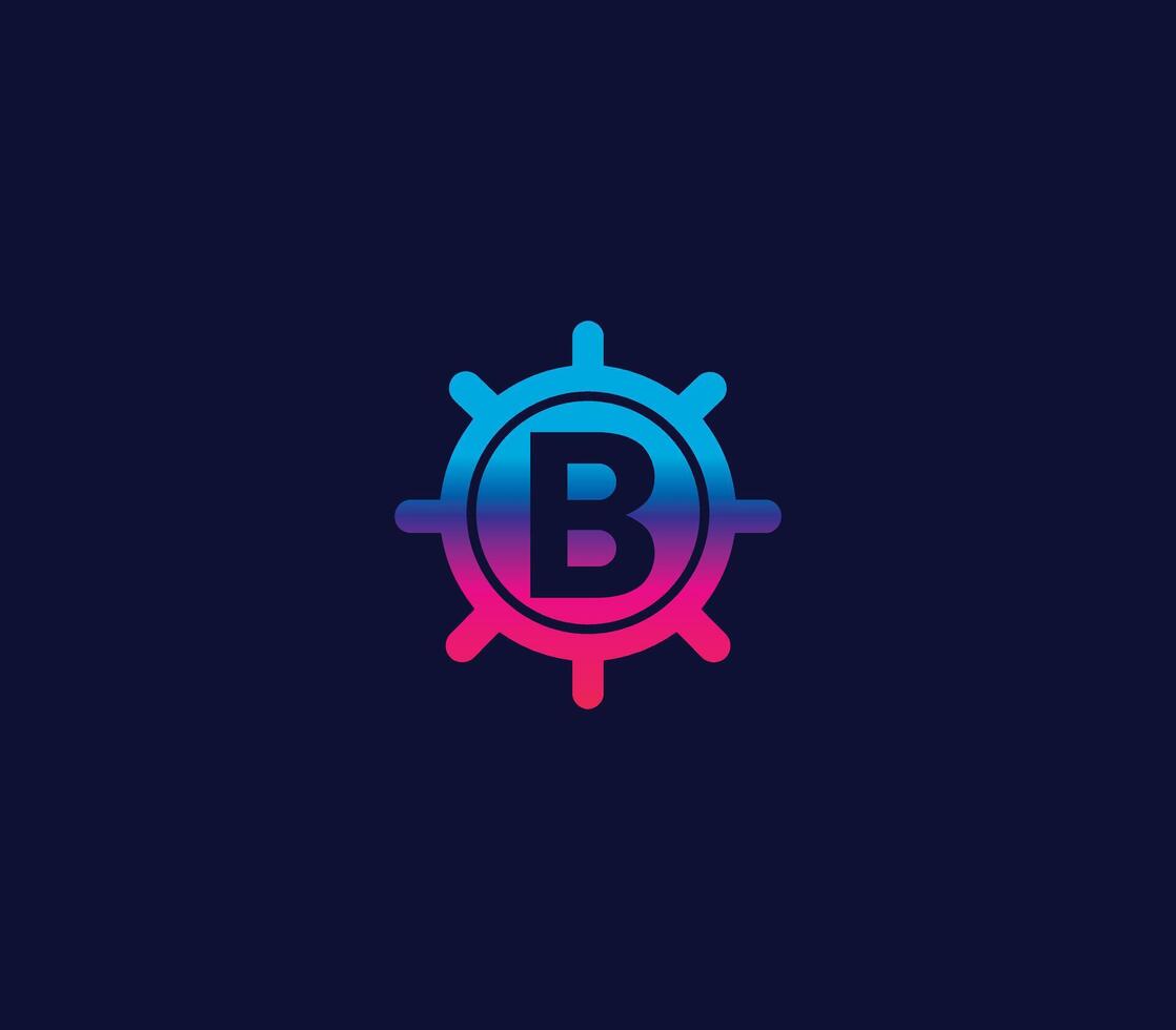 B Alphabet Locker Logo Design Concept vector