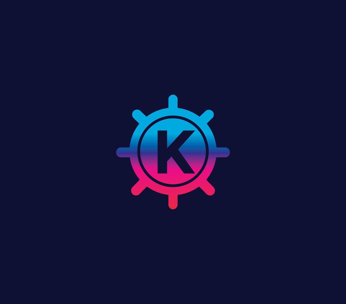 K Alphabet Locker Logo Design Concept vector