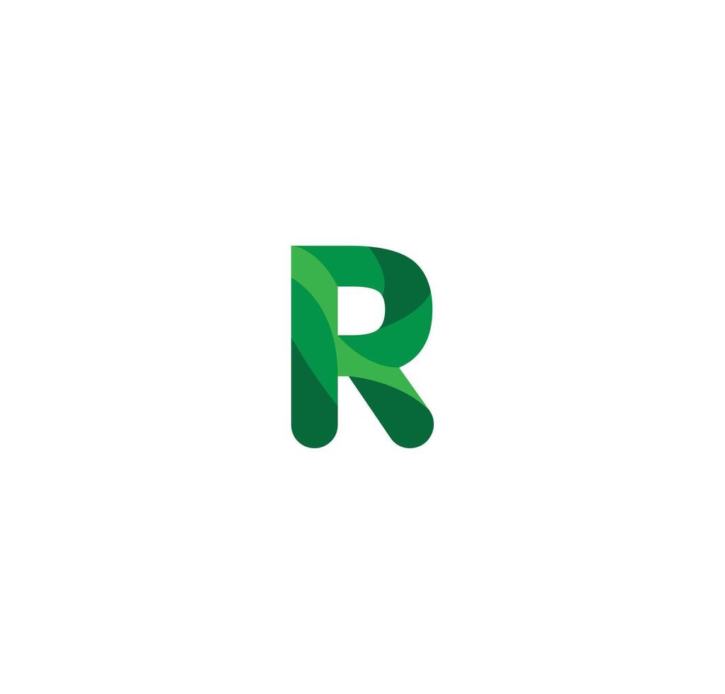 r alfabeto naturaleza logo diseño concepto vector