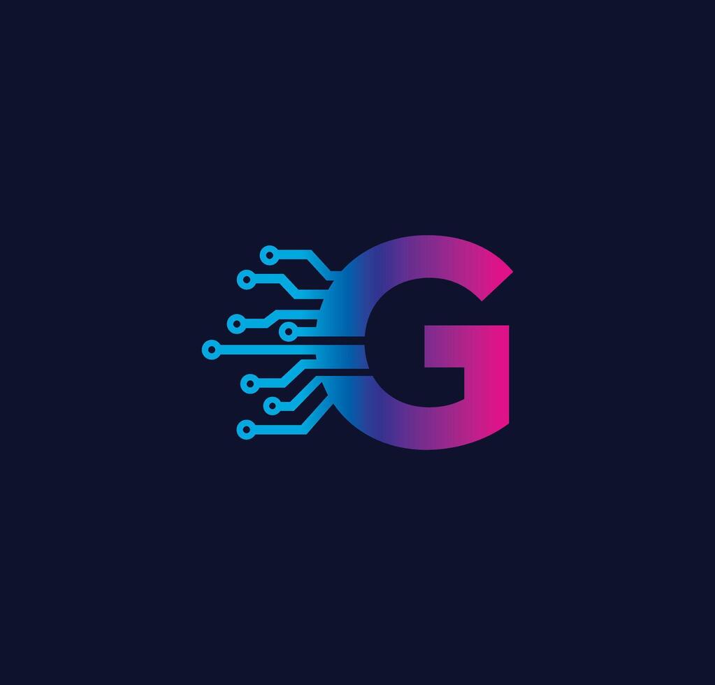 G Alphabet Data Storage Technology Logo Design Concept vector