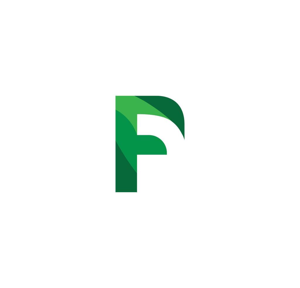 F alfabeto naturaleza logo diseño concepto vector
