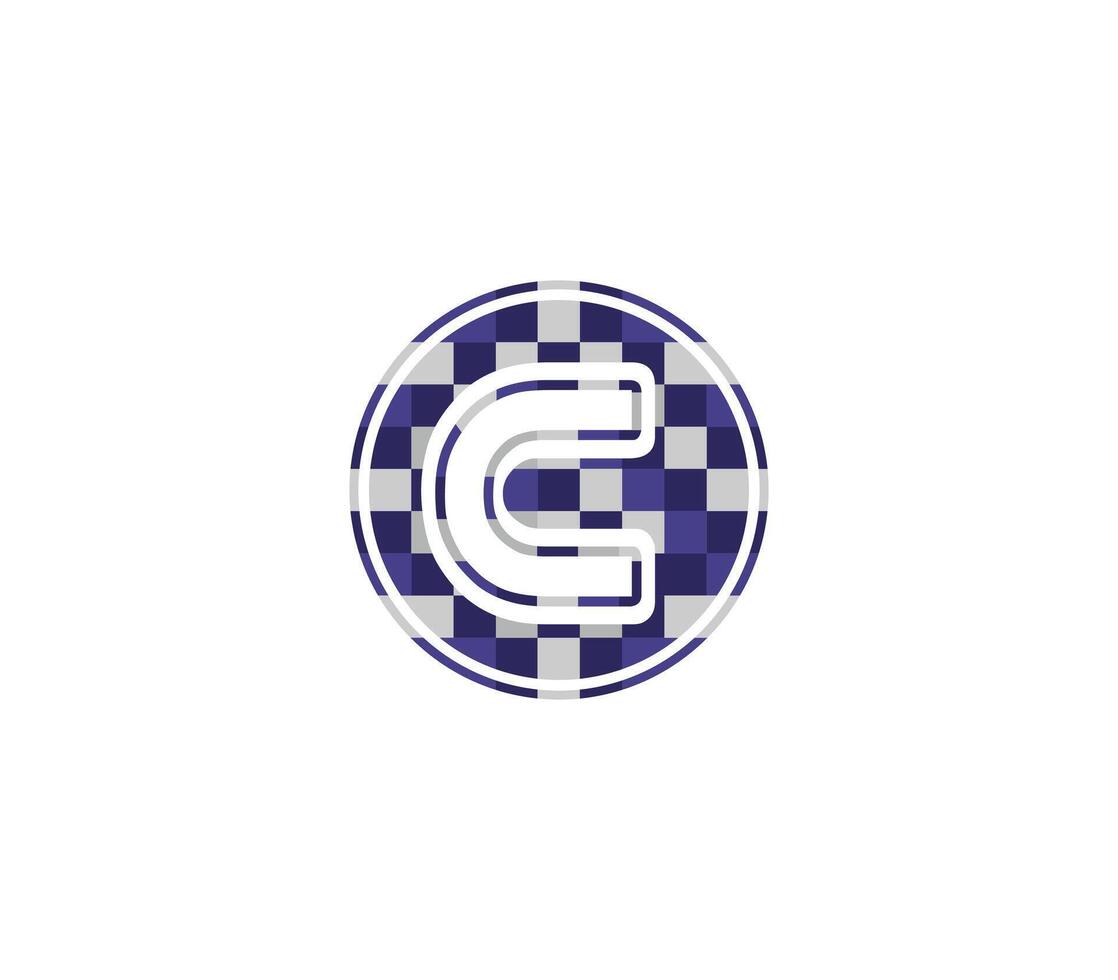 C alfabeto píxel logo diseño concepto vector