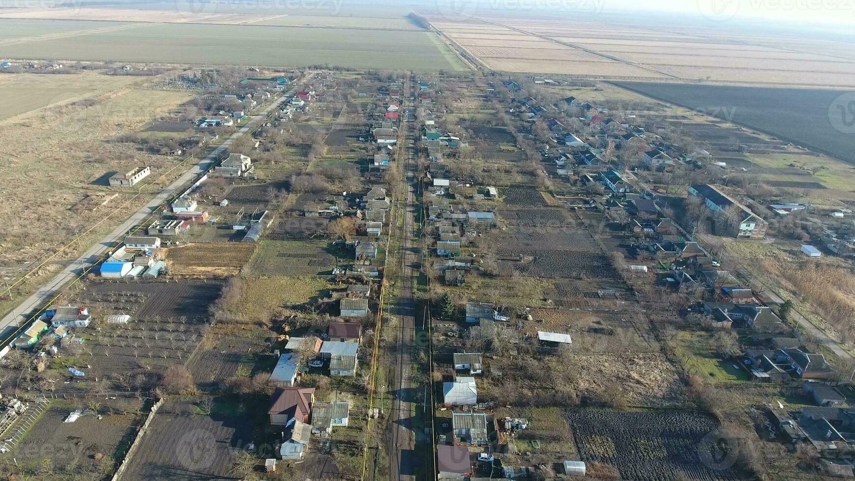 Village Elitnyy Krasnoarmeyskiy District, Krasnodar Krai, Russia. Flying at an altitude of 100 meters. The ruin and oblivion photo