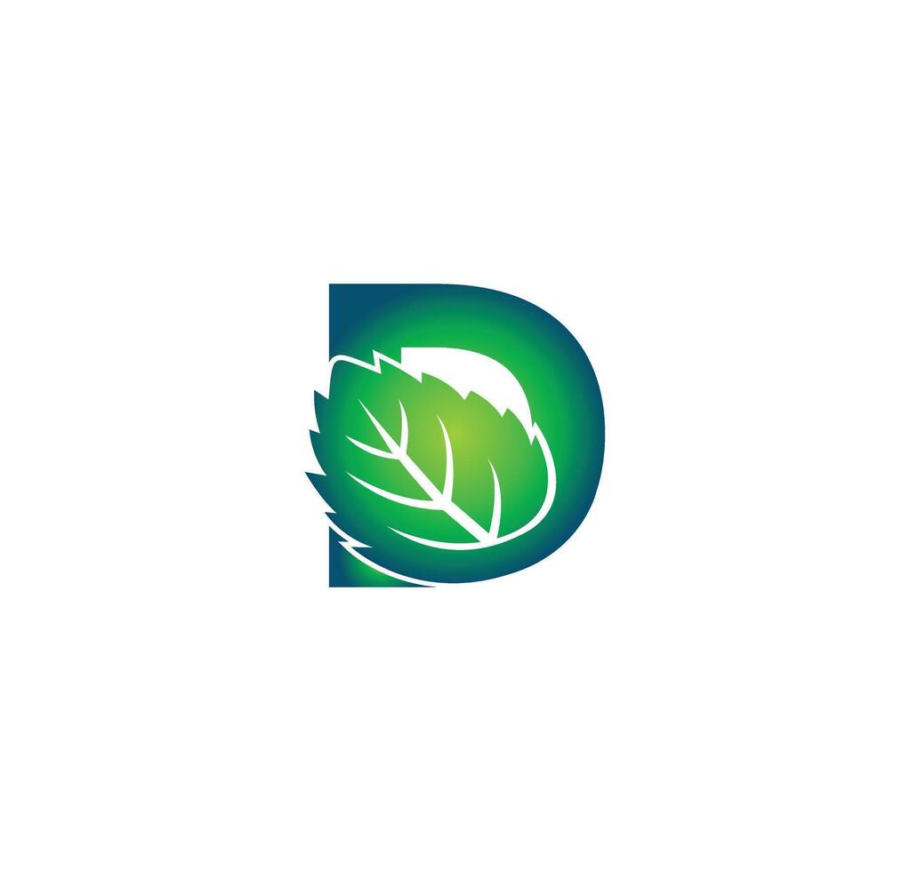 D Alphabet Nature Logo Design Concept vector