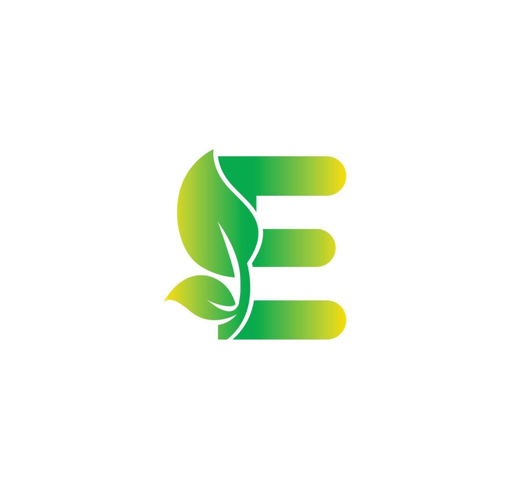 E Alphabet Nature Logo Design Concept vector