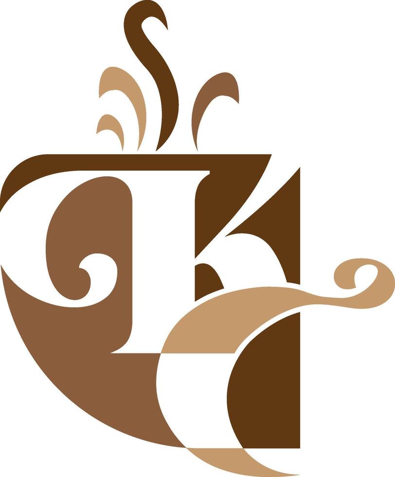 KC Letter coffee shop logo design Company Concept vector