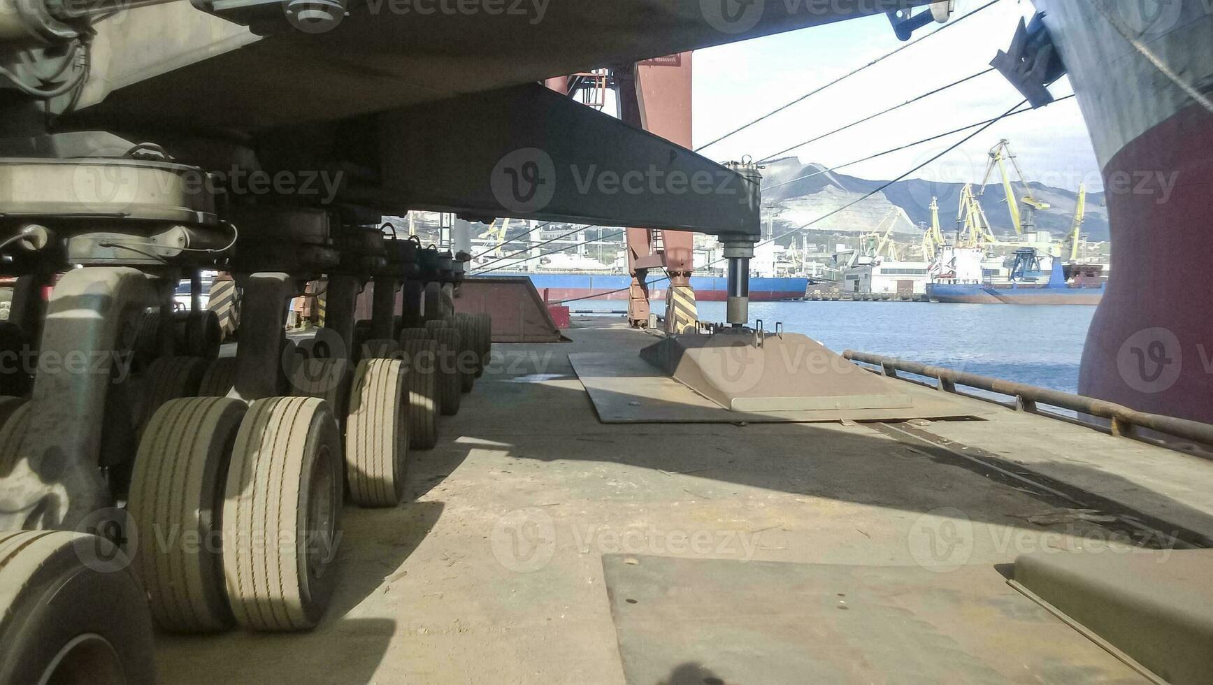 Supports and chassis to move the tower crane. Crane support equipment. Hoisting equipment photo