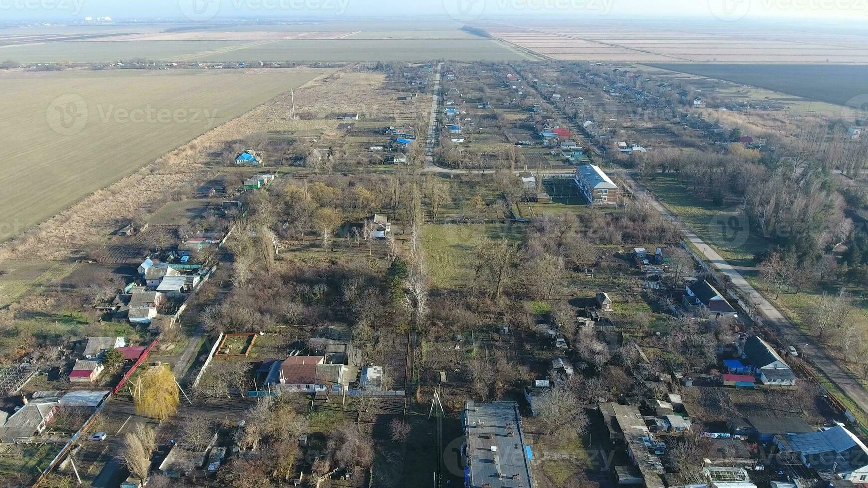 Village Elitnyy Krasnoarmeyskiy District, Krasnodar Krai, Russia. Flying at an altitude of 100 meters. The ruin and oblivion photo