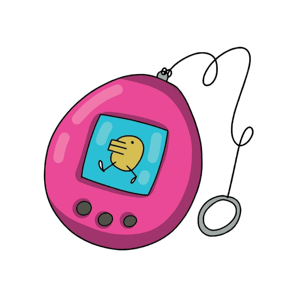 tamagotchi desde el 90's garabatear estilo retro elemento vector