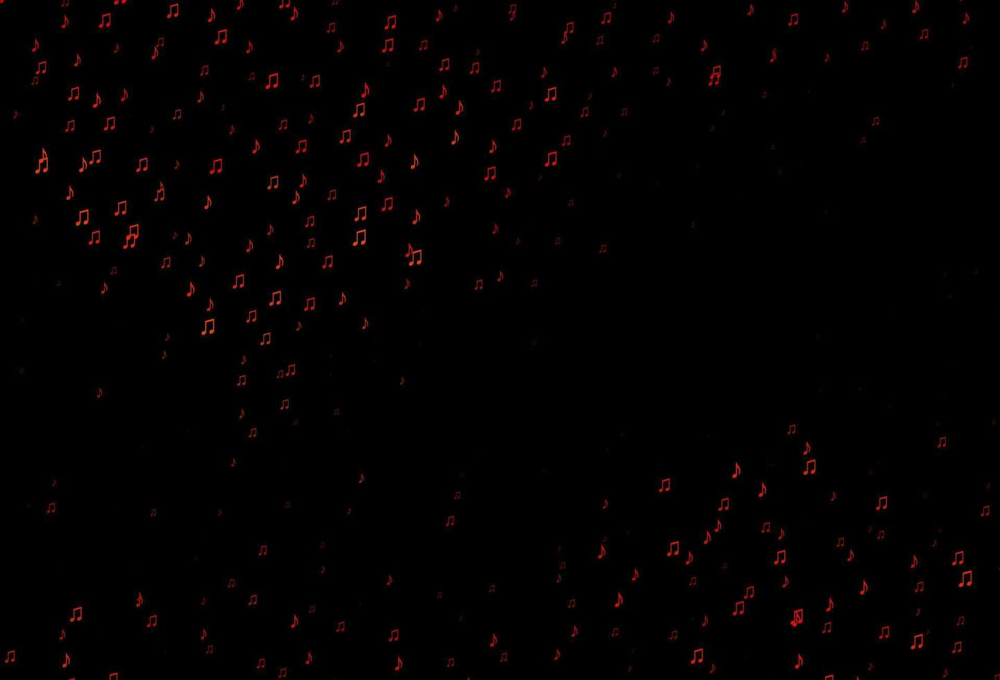 Dark Orange vector pattern with music elements.