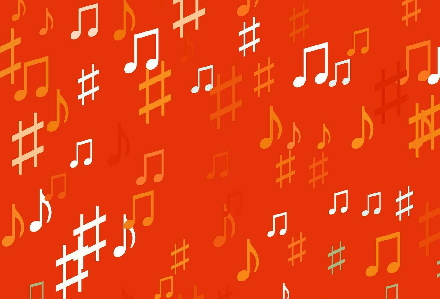 Light Orange vector backdrop with music notes.