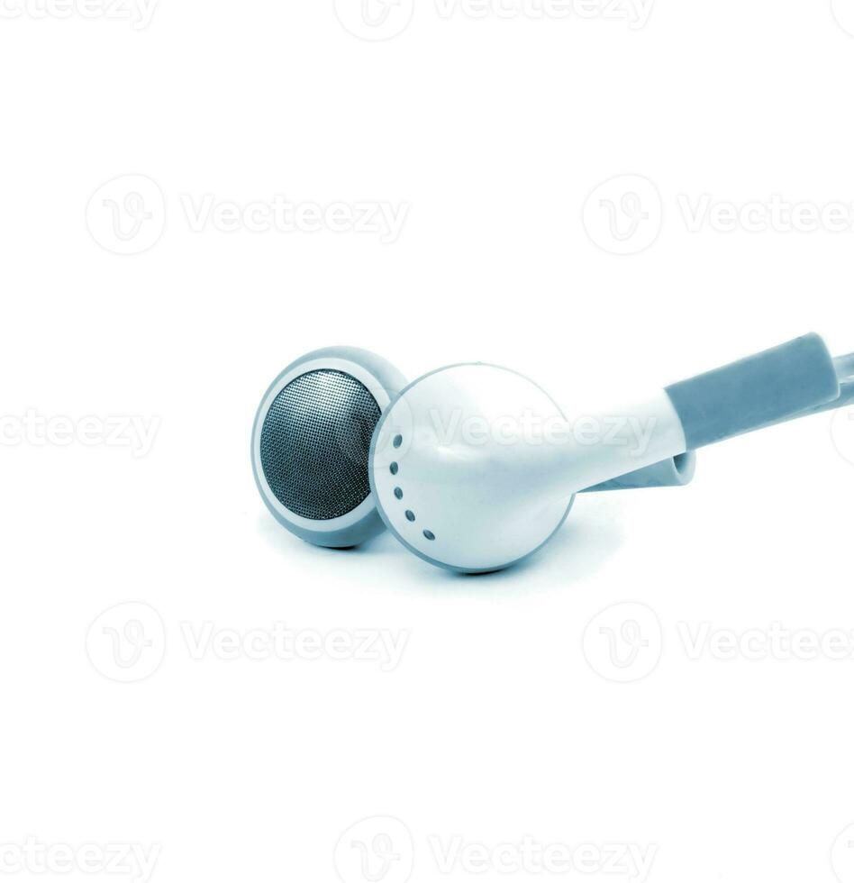 earphones on white photo