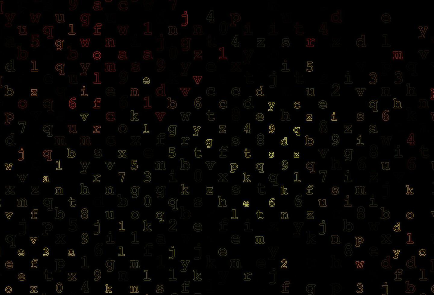 Dark Orange vector texture with ABC characters.