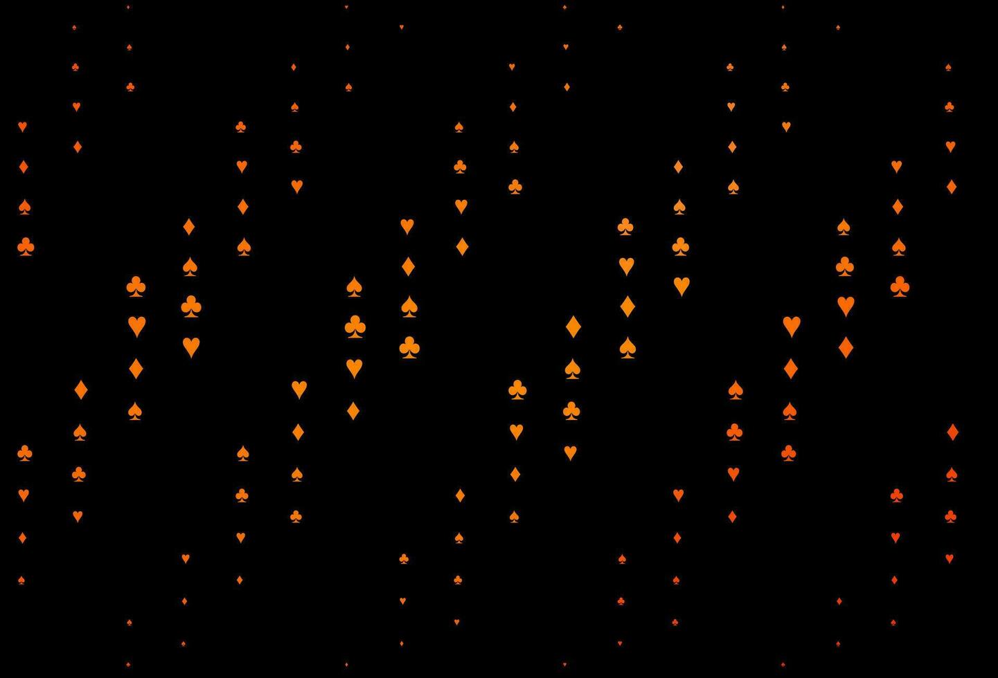 Plantilla de vector naranja oscuro con símbolos de póquer.