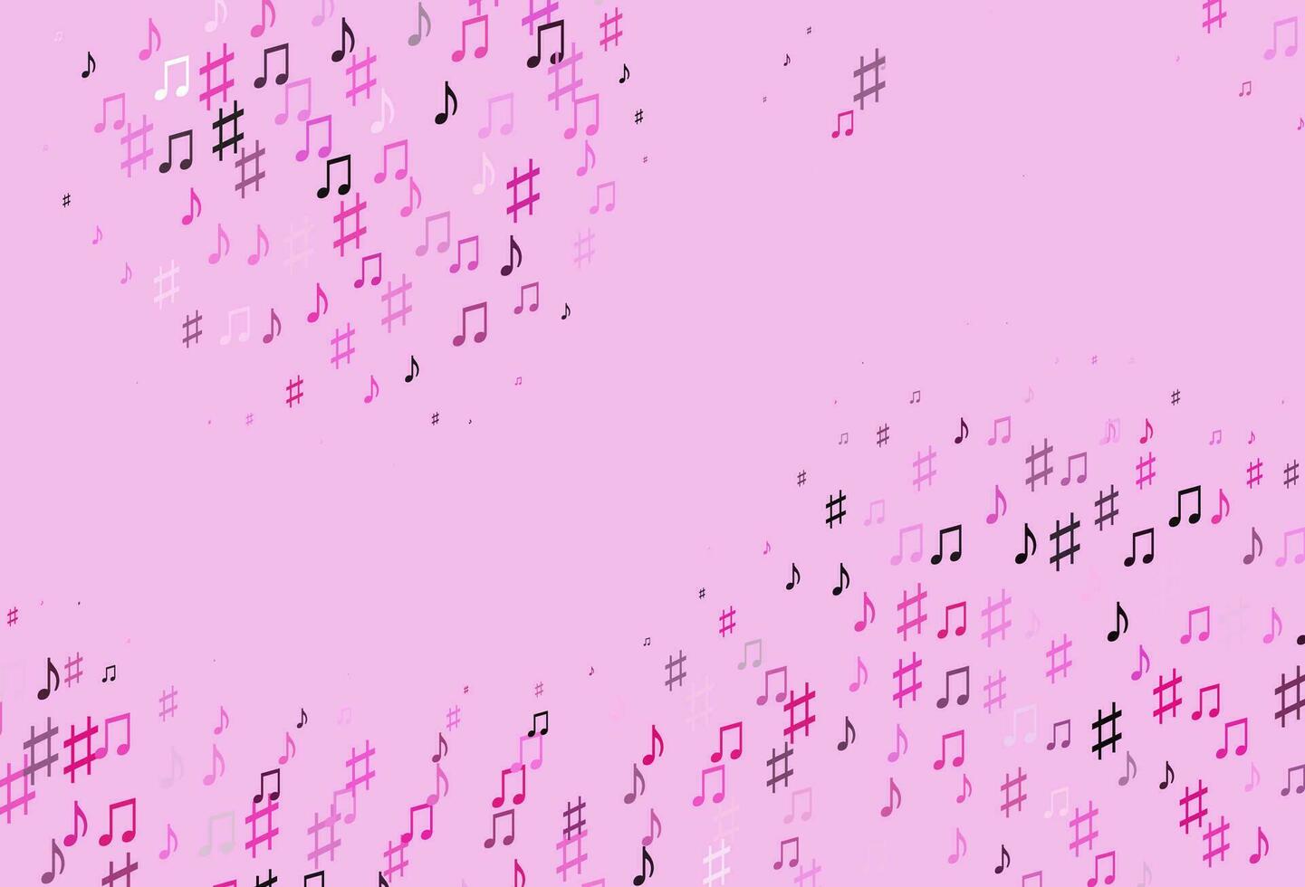 Light Pink vector template with musical symbols.