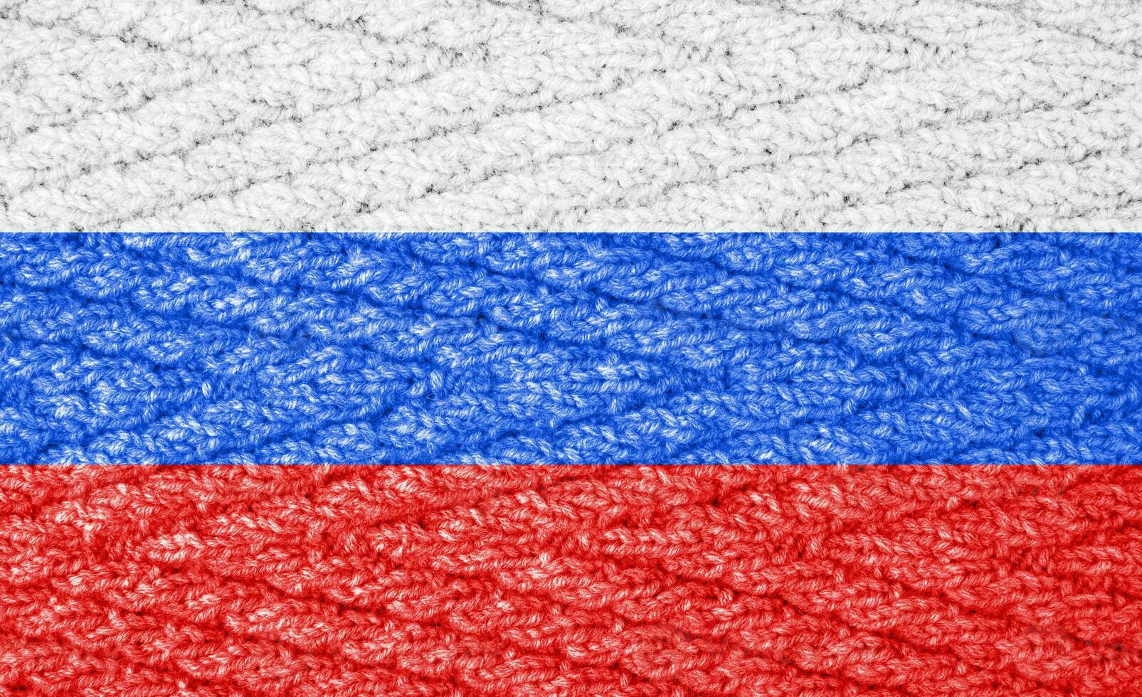 Flag on the knitted surface photo