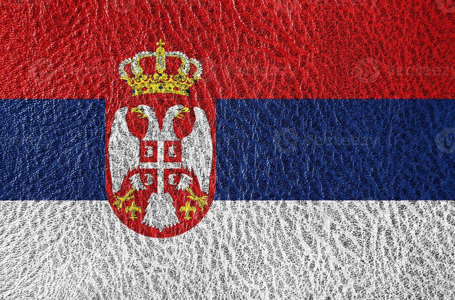 abstract leather texture with the flag photo