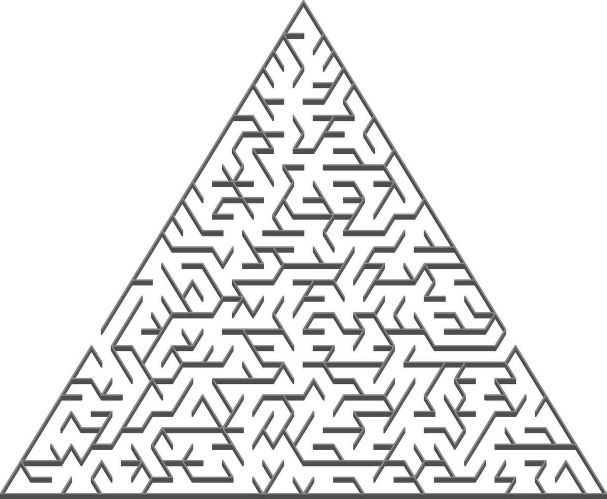 Vector pattern with a gray triangular 3D labyrinth.