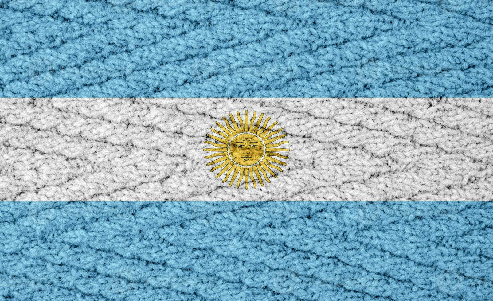Flag on the knitted surface photo