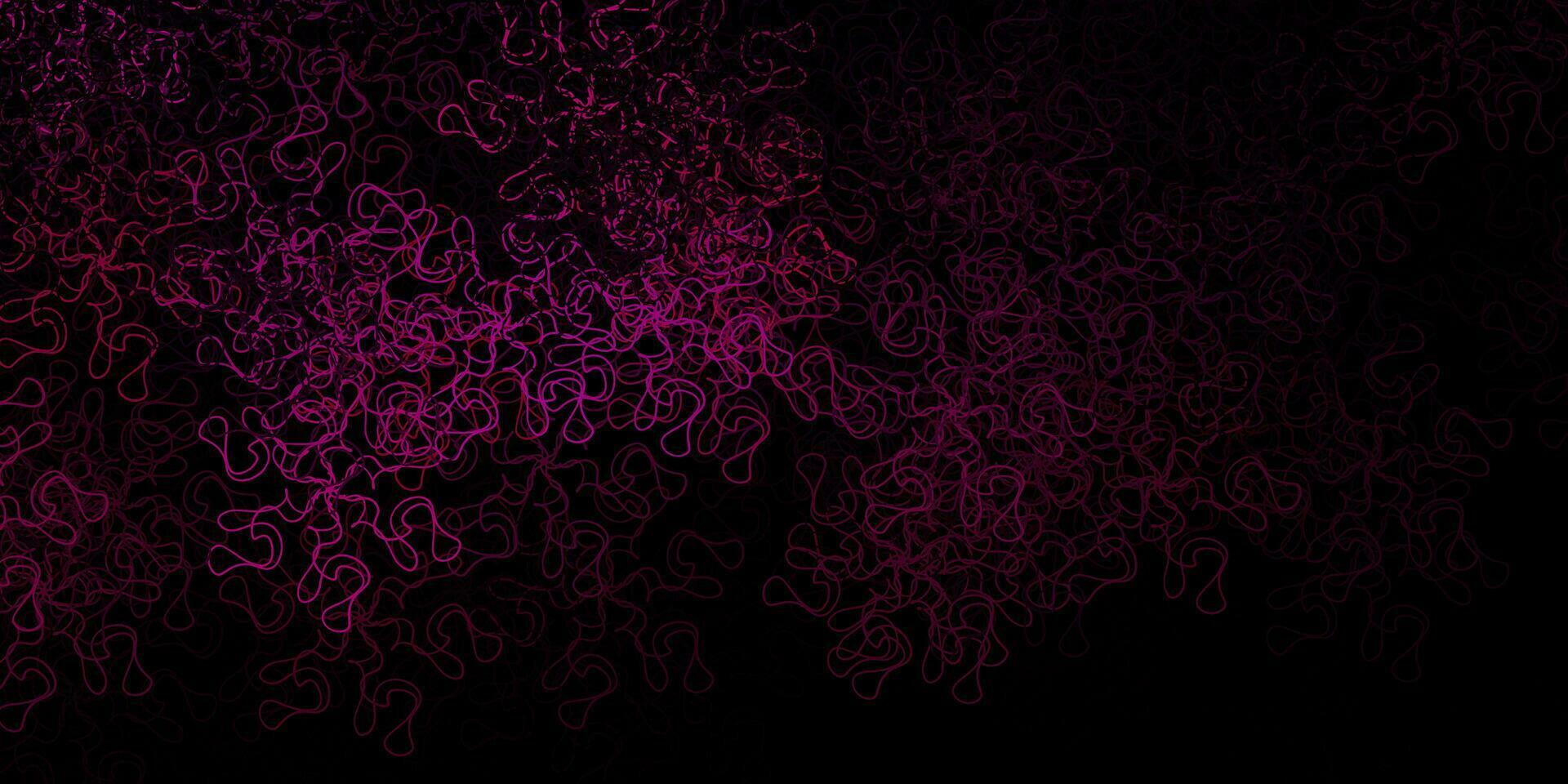 Dark pink vector pattern with curved lines.