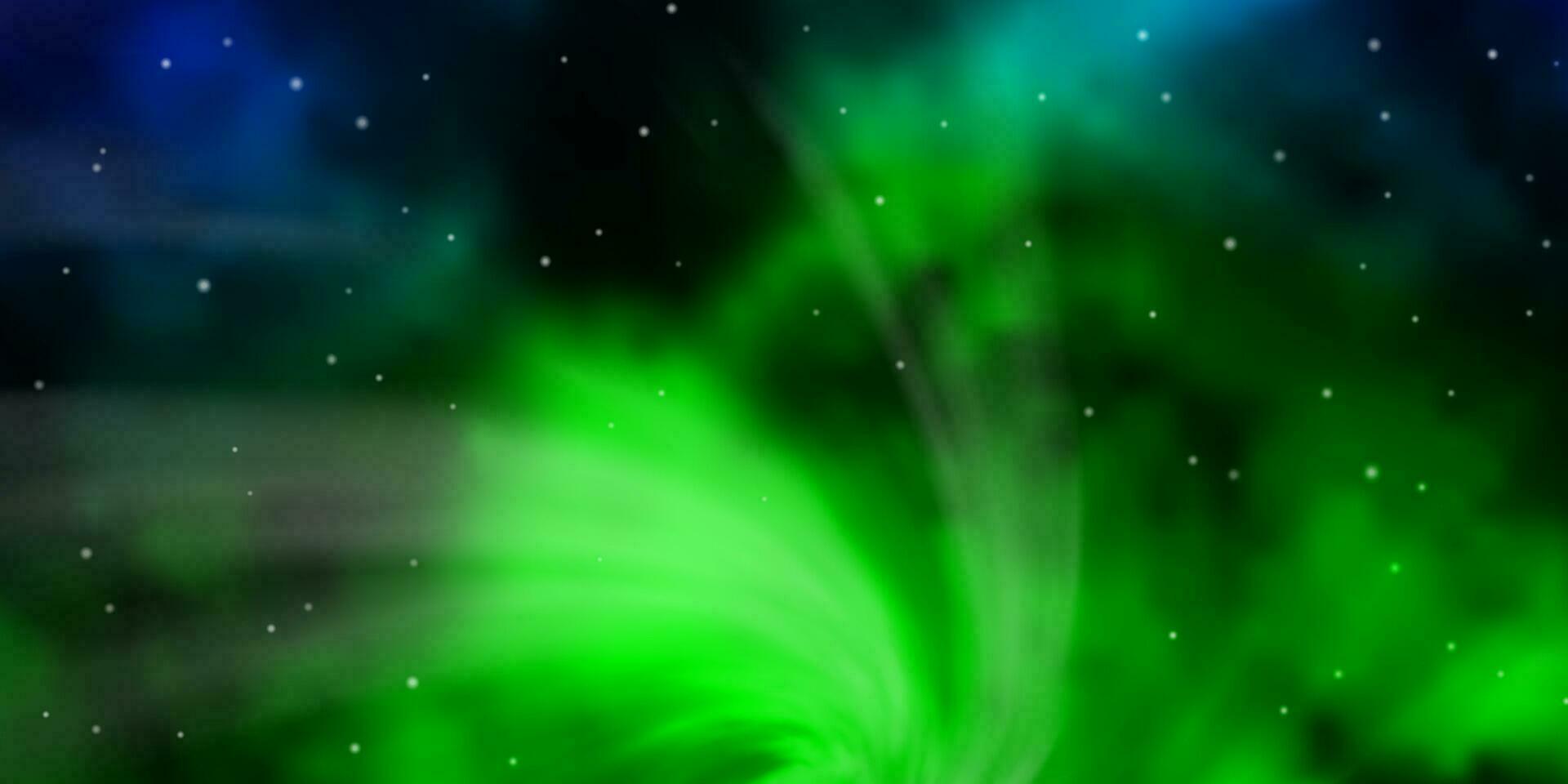 Light Blue, Green vector template with neon stars.