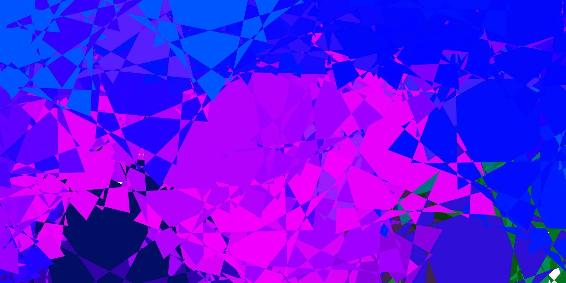 Dark Pink, Blue vector background with polygonal forms.